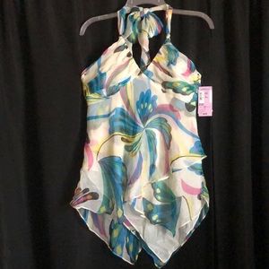 BNWT BCBG silk halter top.